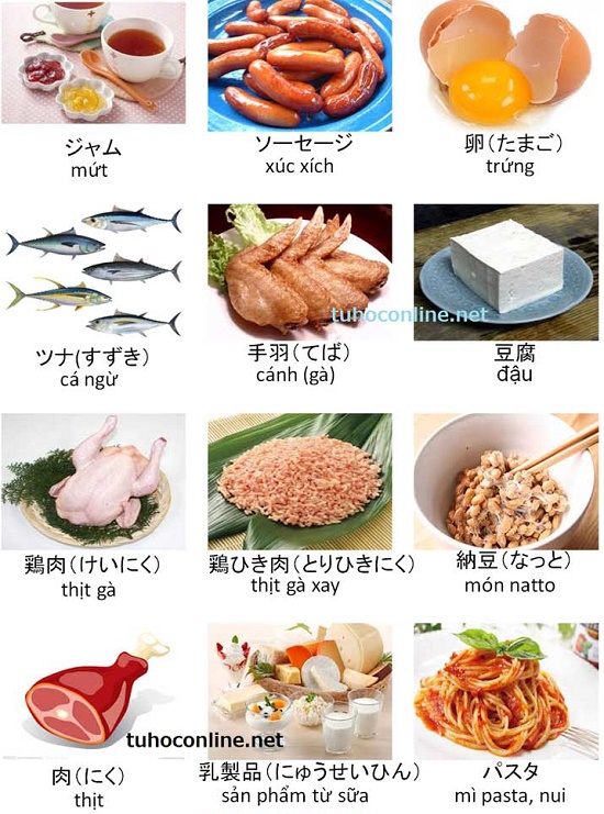 Từ vựng tiếng Nhật chủ đề thực phẩm p2